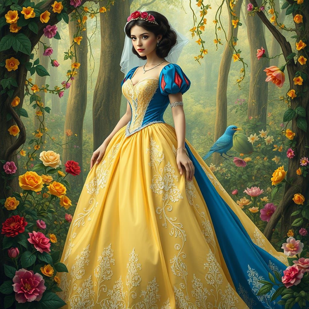 Fairytale Princess in Whimsical Victorian Wedding Attire