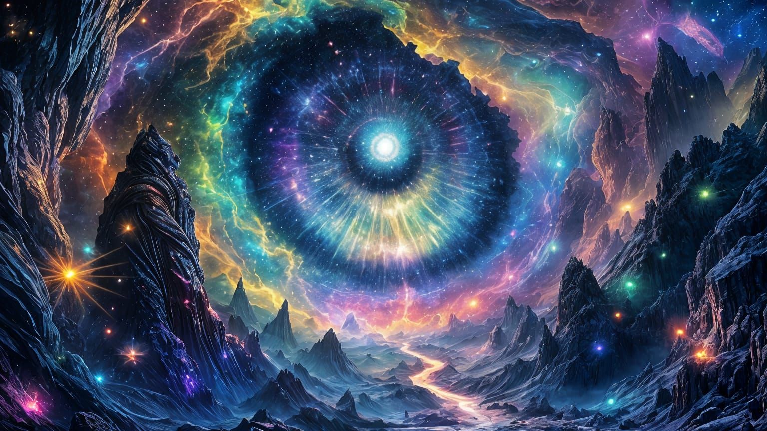 Cosmic Eye of Divine Wonder in Vibrant Hyperrealism