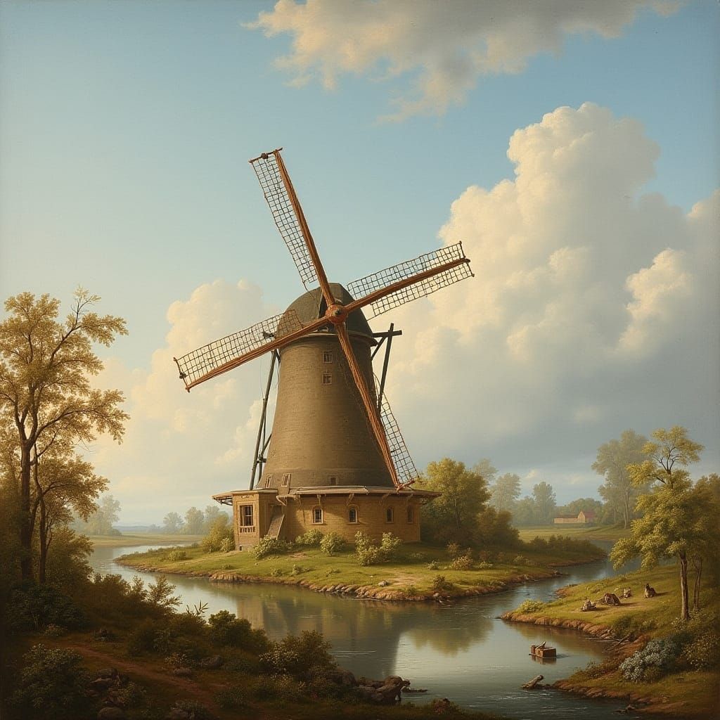 French Countryside Landscape in 18th Century Style