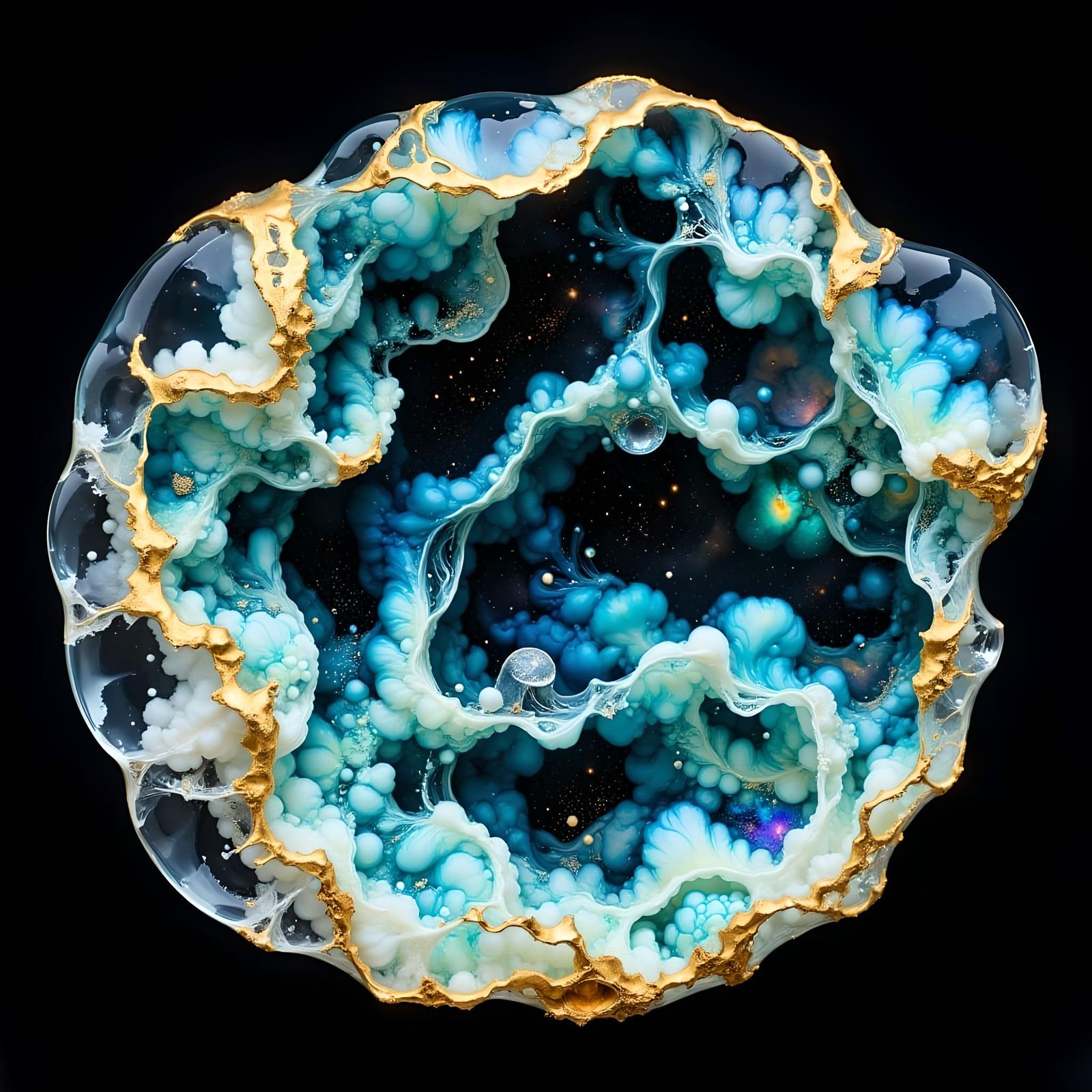 Hyperdetailed Sugar Crystal Magnified with Blue Hue