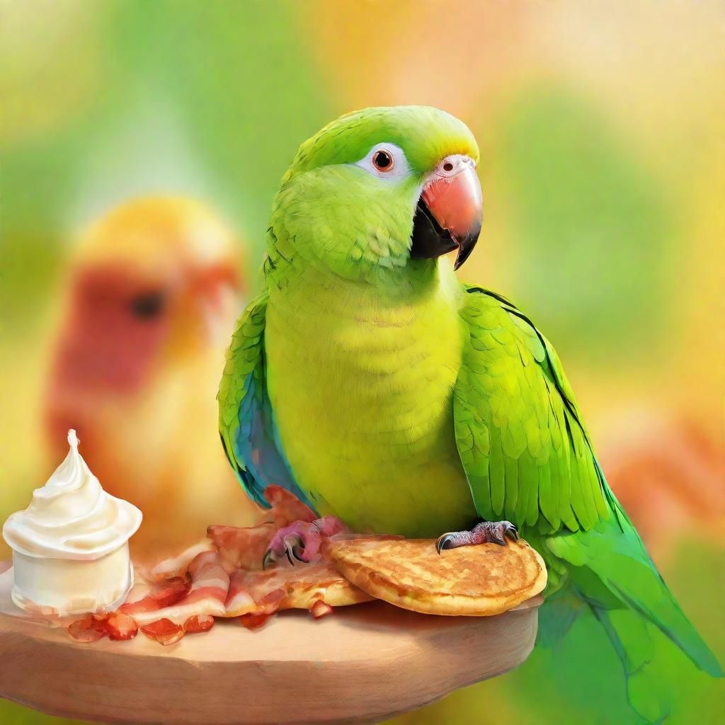 Quaker Parrot's Breakfast: A Digital Art Portrait