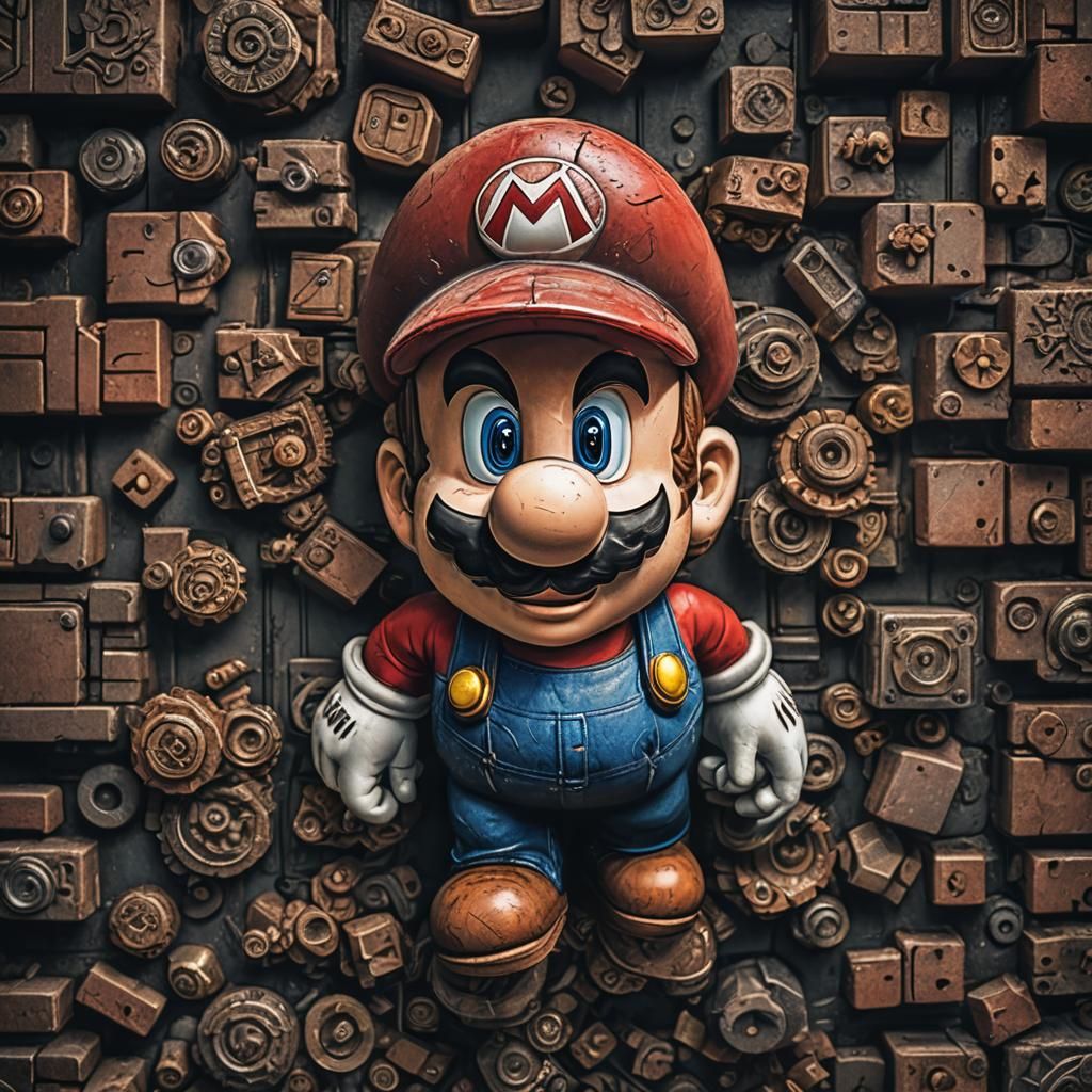 Hyperrealistic Mario with Intricate Details in HDR