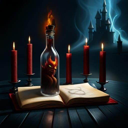 Demon in a Bottle: Dark Fantasy Concept Art