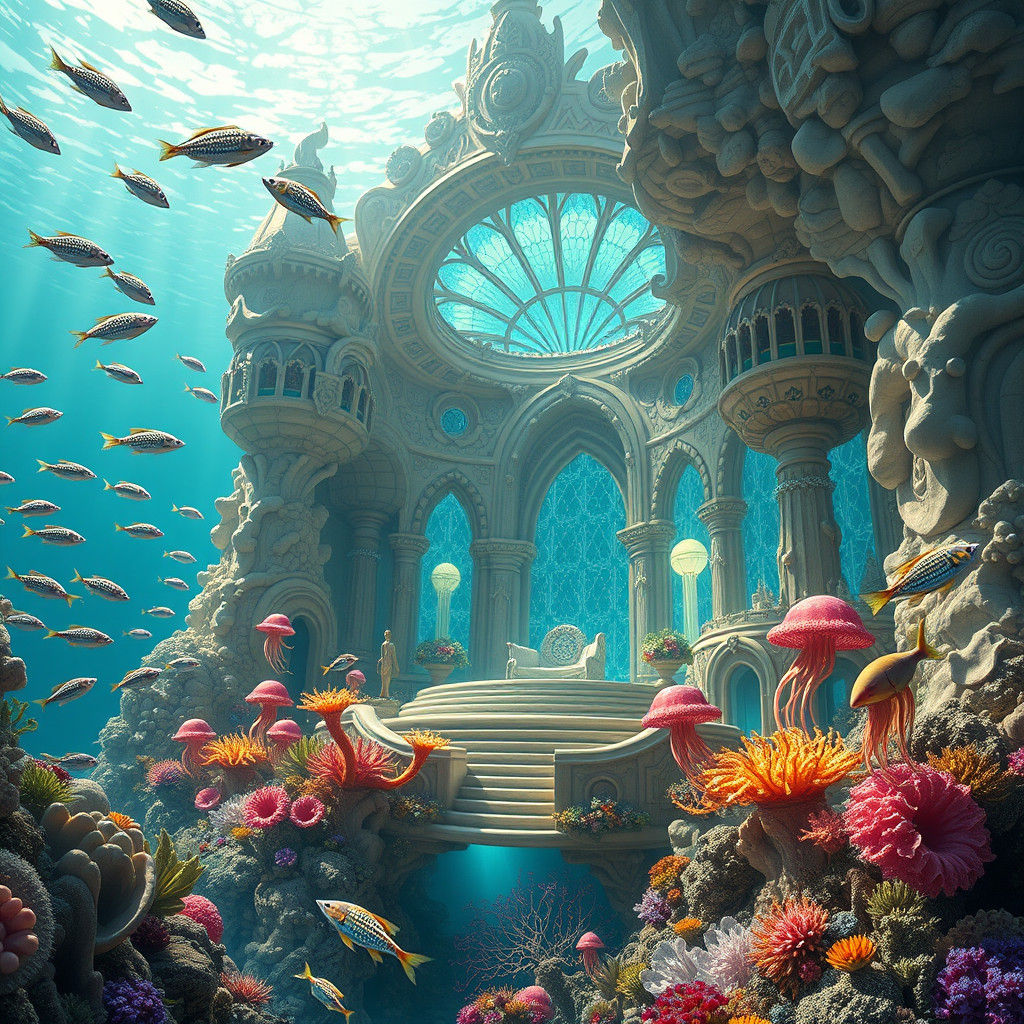 Majestic Underwater Coral Palace in Gurney Style