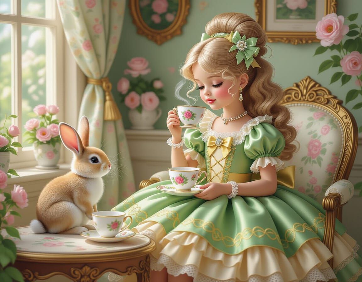 Barbie's Surreal Tea Party, Digital Art