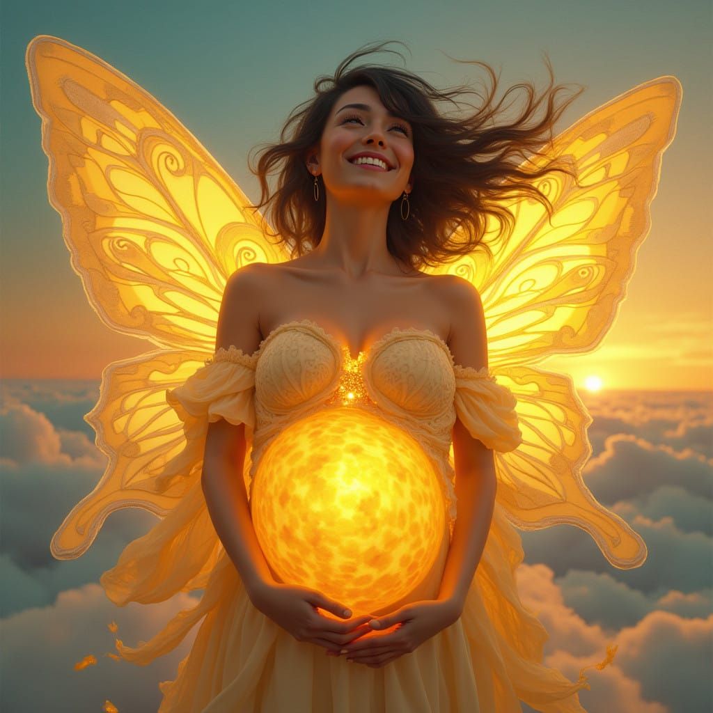 Motherly Goddess Awakens on a Radiant Dawn