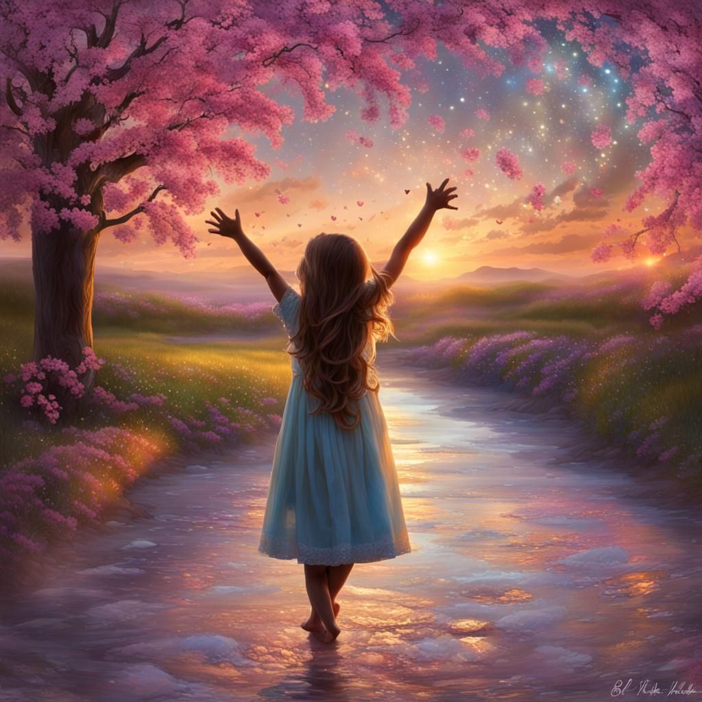 Cosmic Self-Love Holographic Illustration in Mixed Media