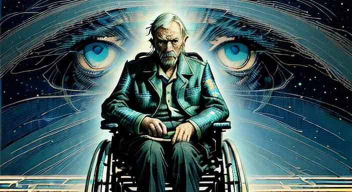 Astral Fantasy: Sad Old Man in Wheelchair