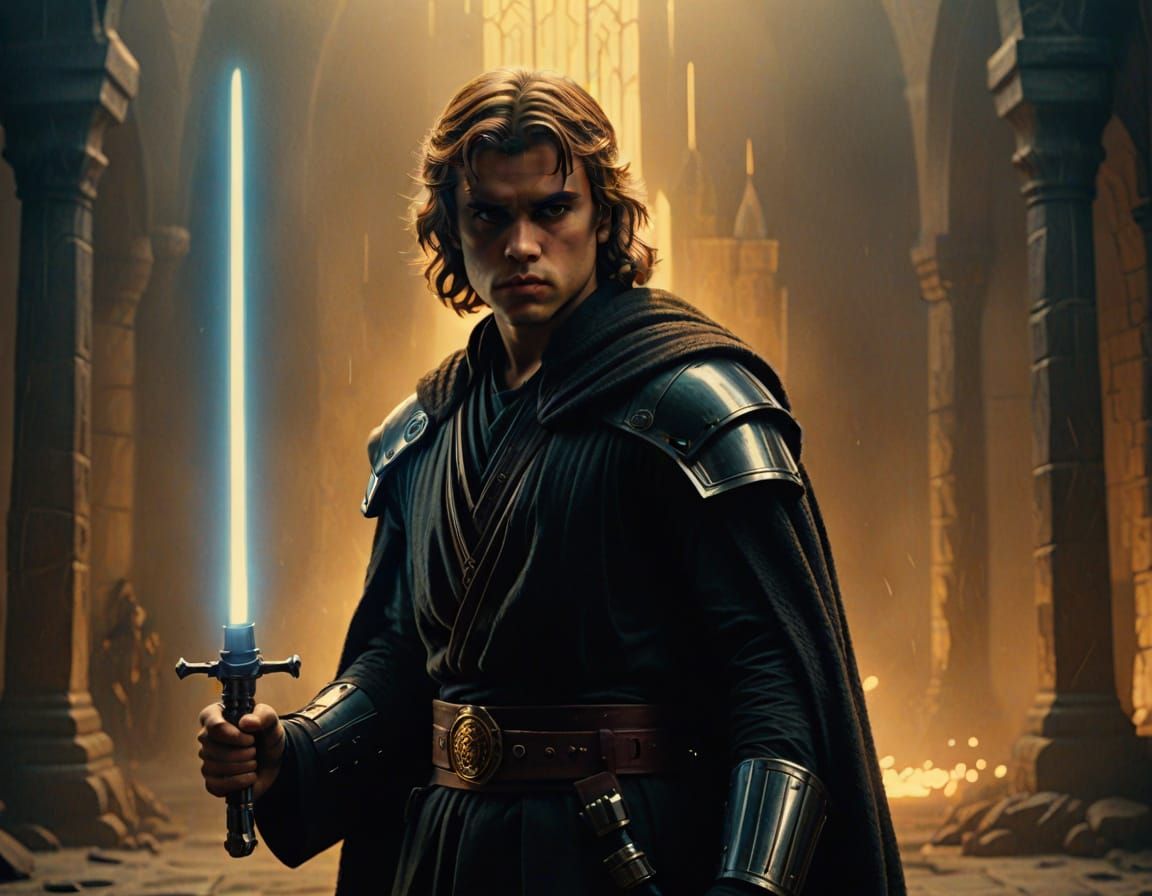 Anakin Skywalker in Gothic Medieval Fantasy Style