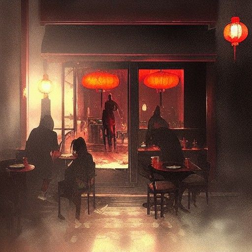 Sinister Chinese Restaurant in Dark Style