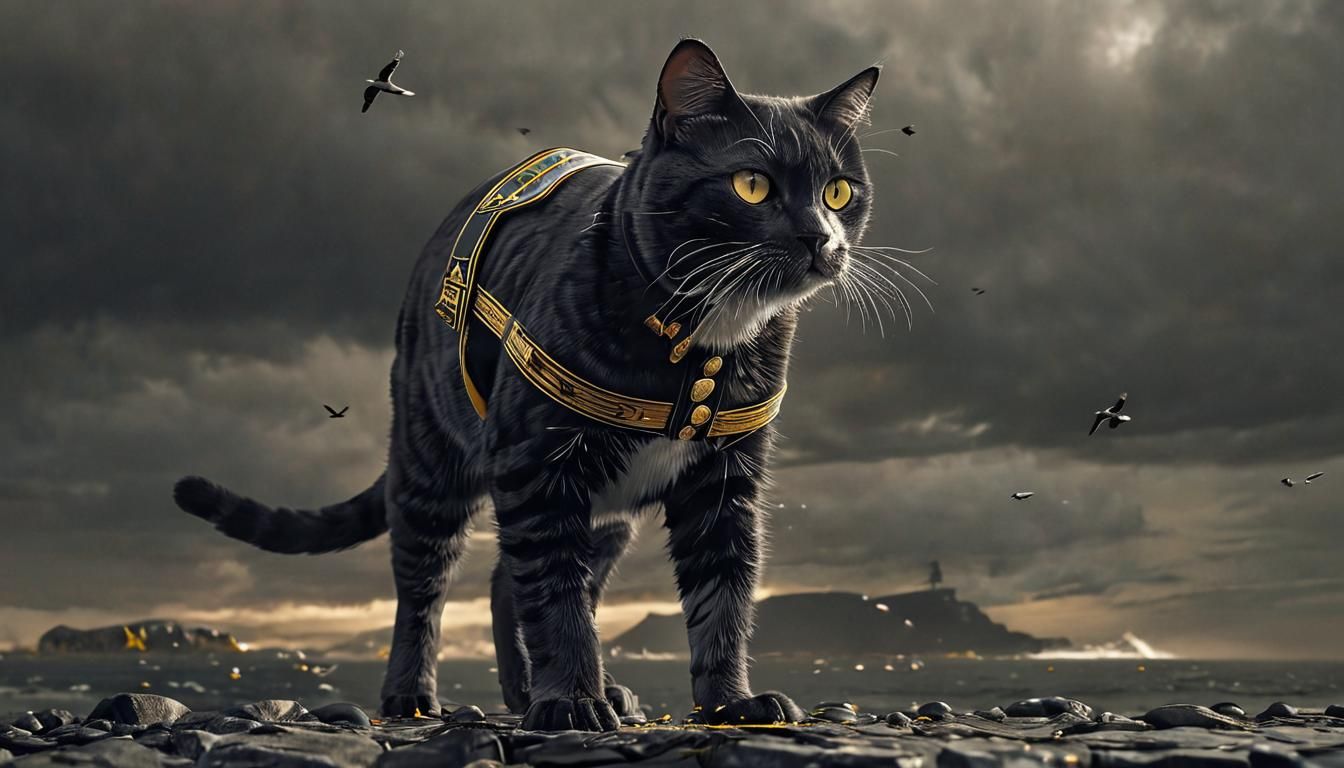 Cat General in Military Uniform, Digital Art
