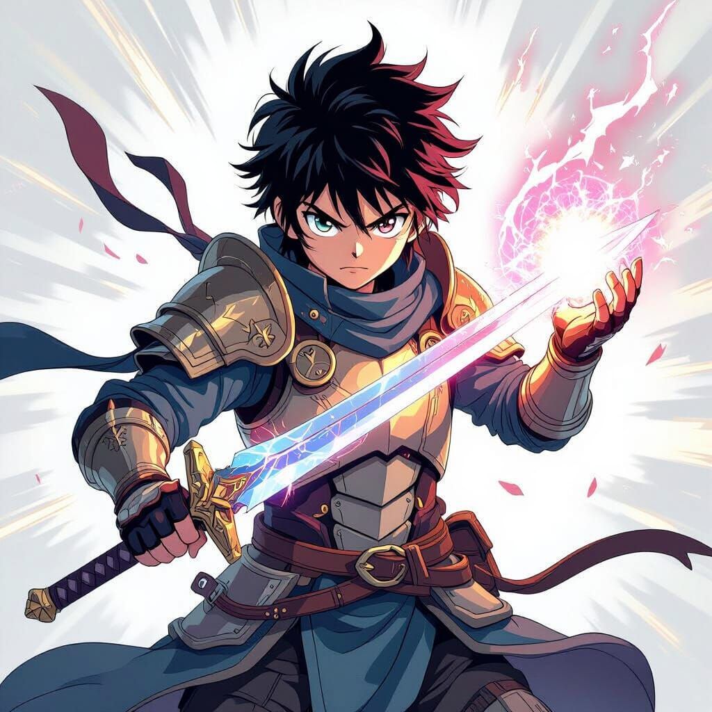 Anime Adventurer With Magical Sword and Speed Incantation