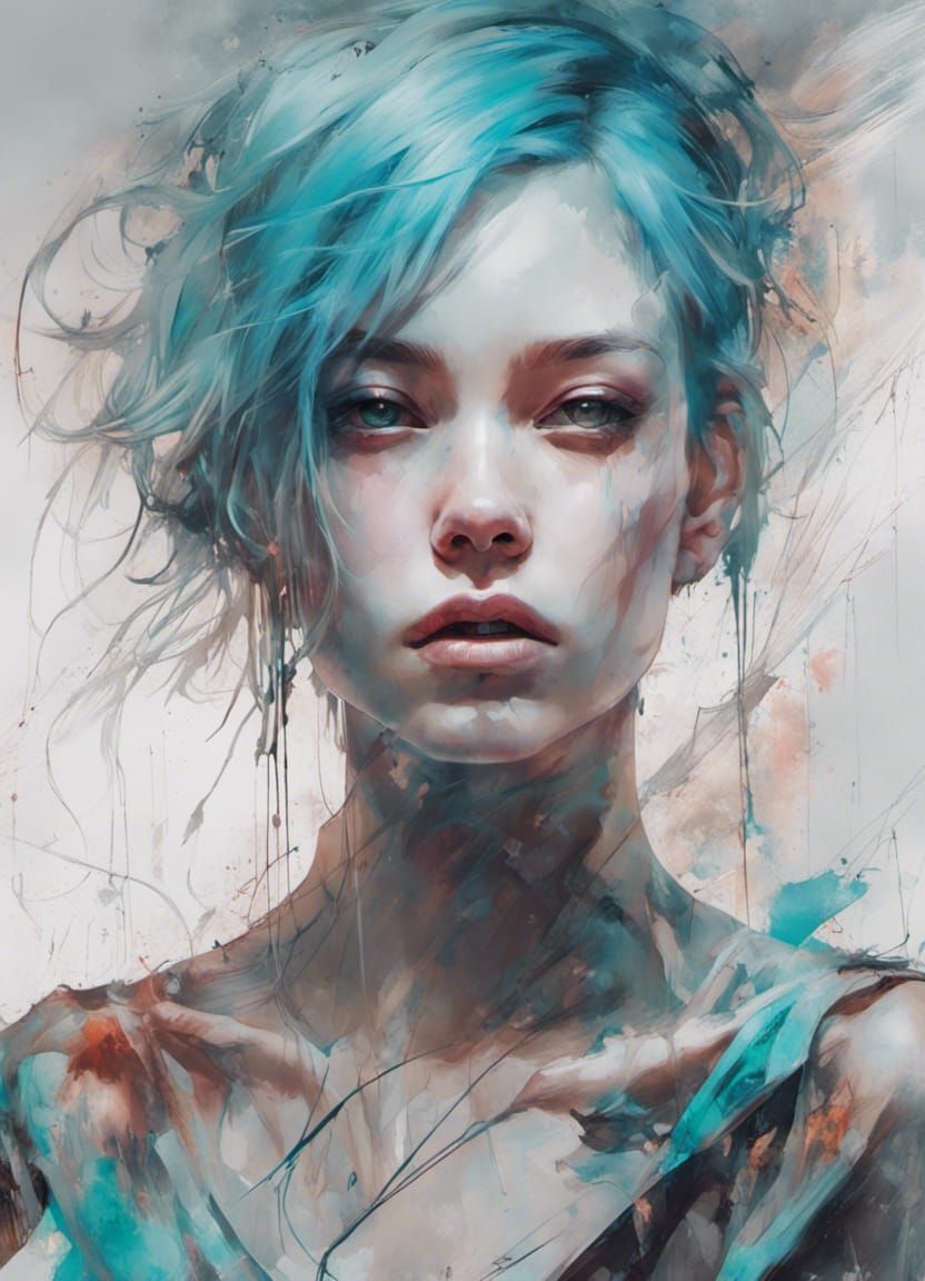Neon Cyberpunk Girl Portrait in Hyper-Realistic Style