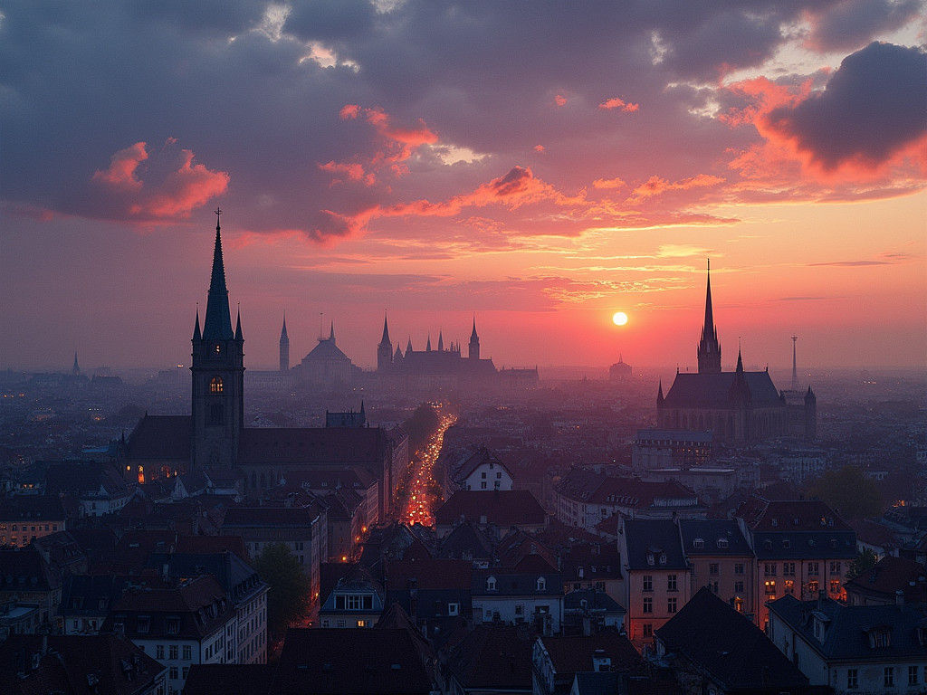 Dawn Over Nuremberg and Fürth: Renaissance Photoillustration