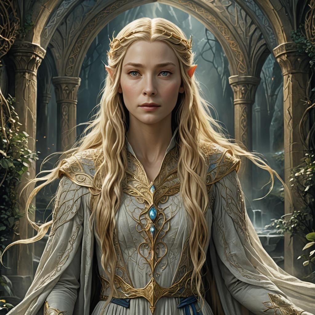 Galadriel: Beautiful Elven Lady in Detailed Fantasy Art