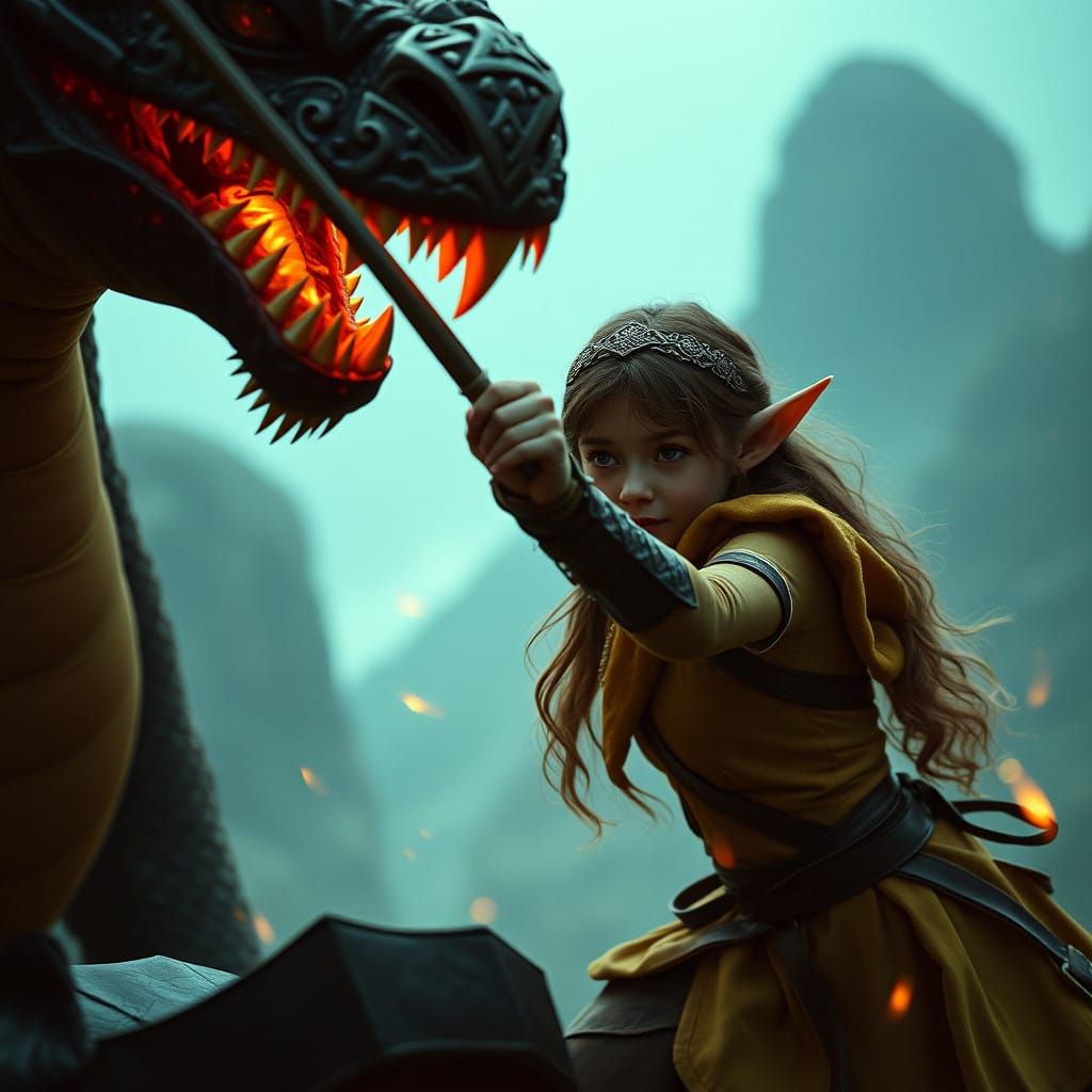 Sabrina Carpenter as Blasian Elf Battles Dragon in Cinematic...