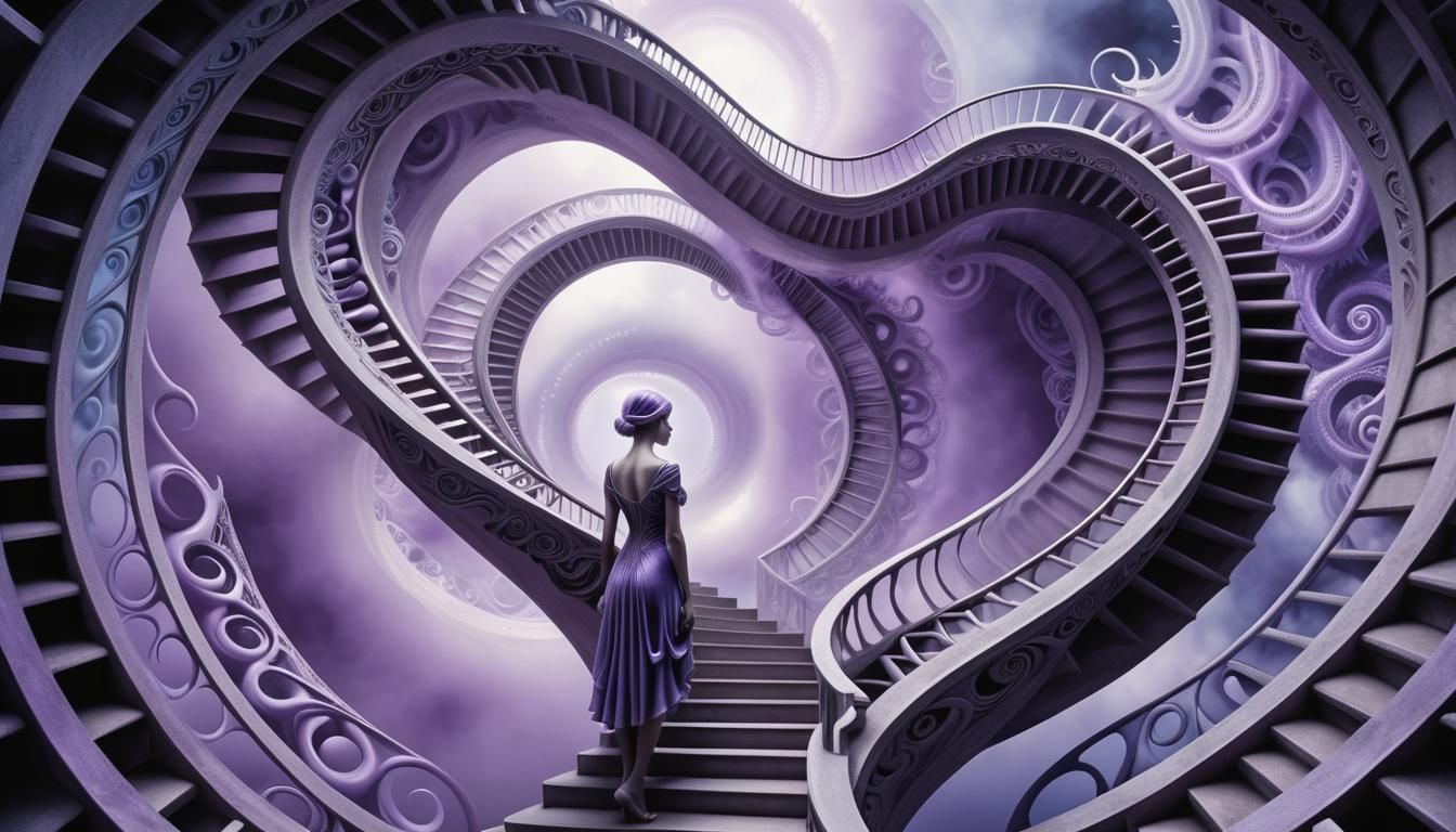 Never-Ending Staircase: Surreal Digital Art