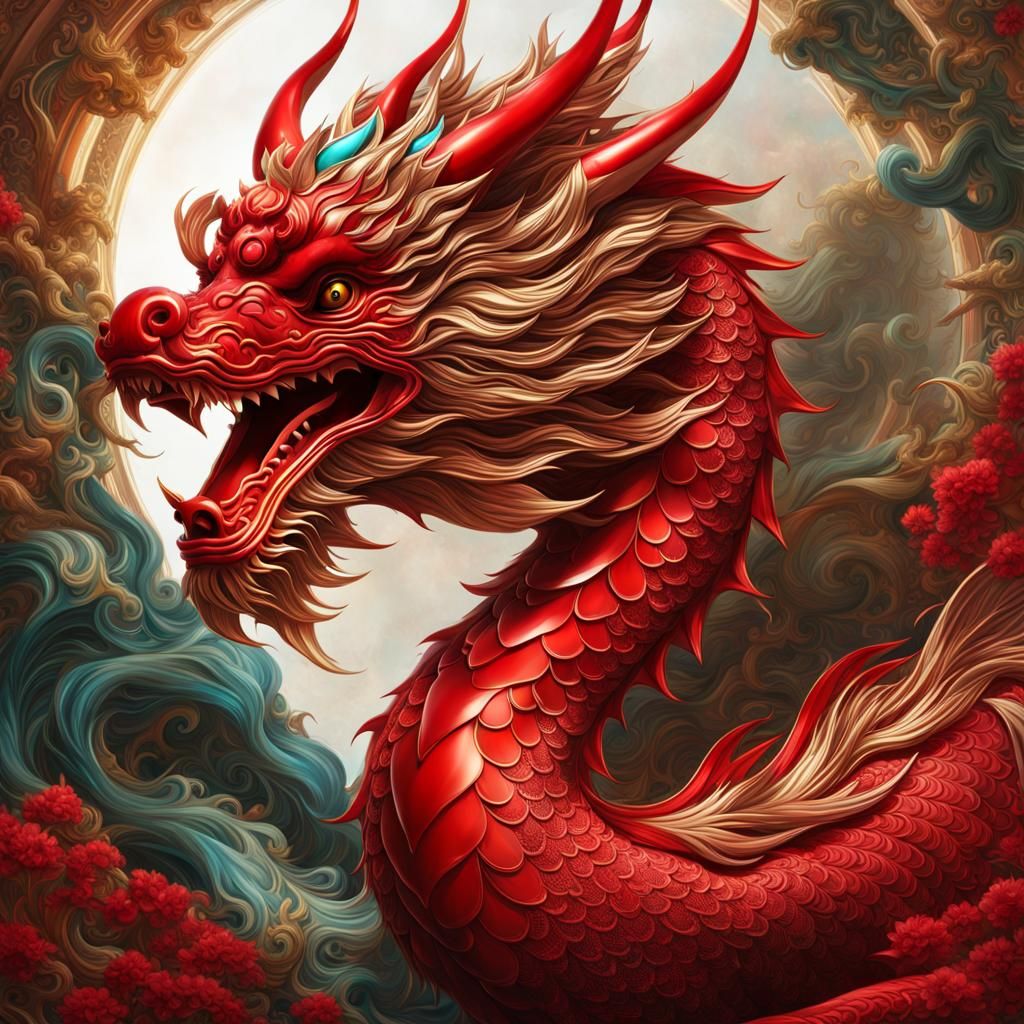 Glass Dragon Portrait in Mythical Chinese Setting