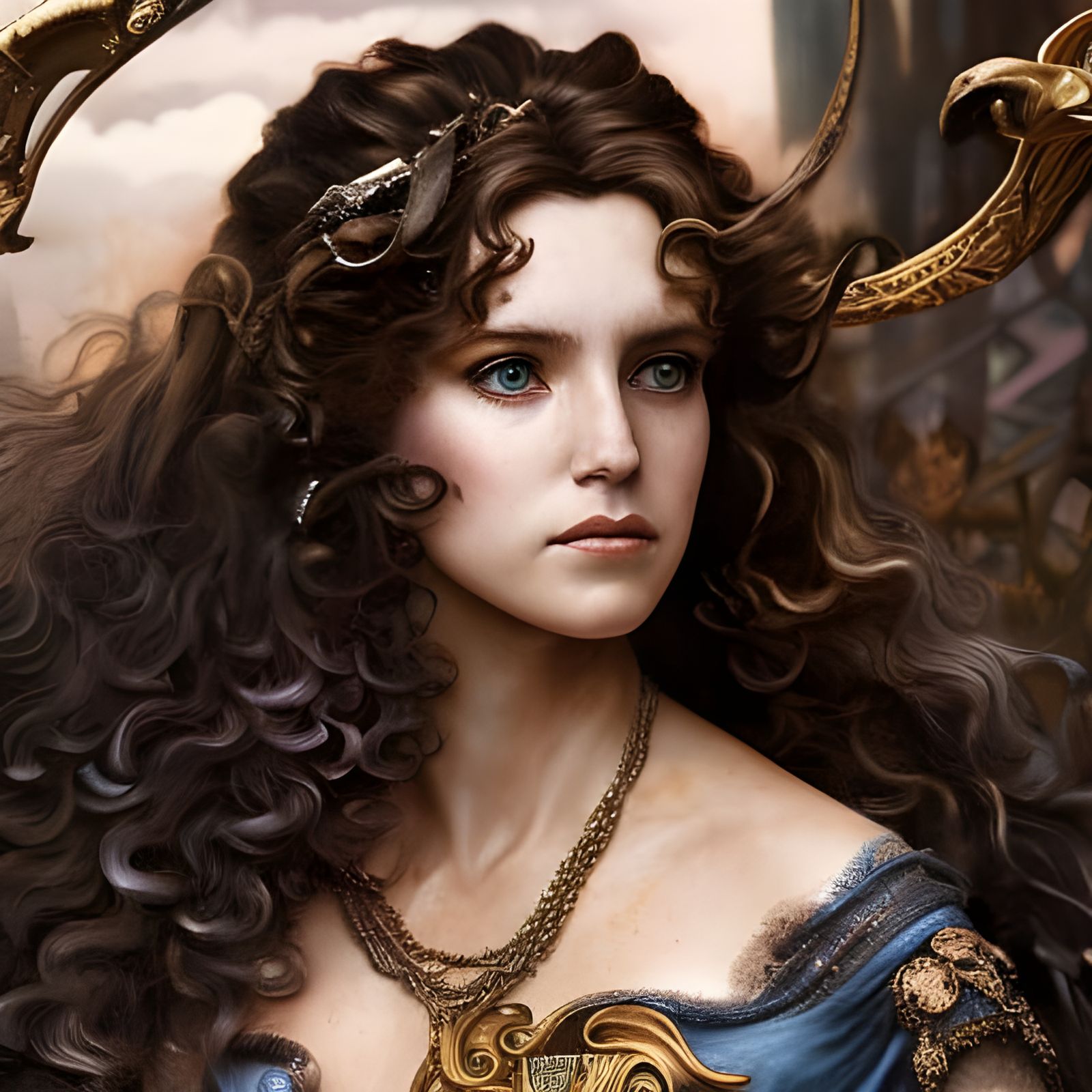 Hermione Granger Mud Portrait in Rococo Style