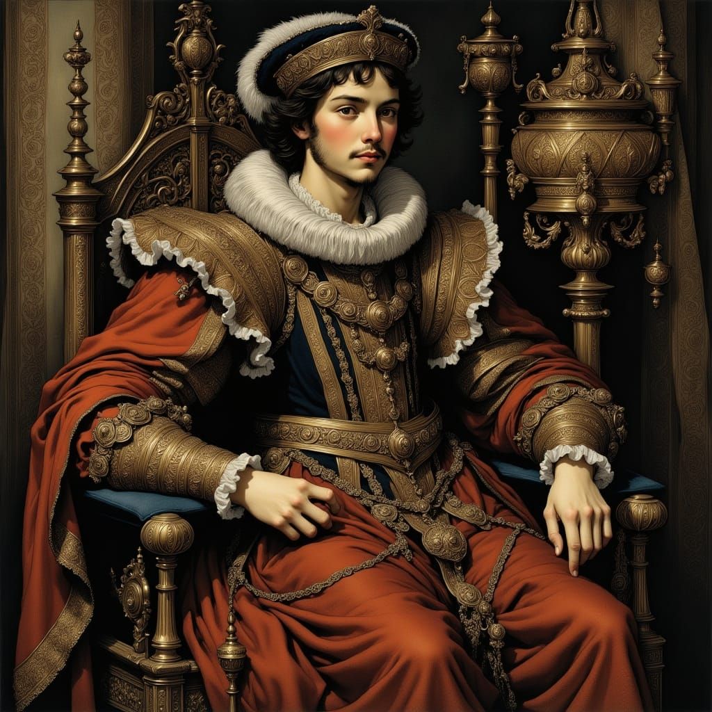 King Francis I Portrait in Renaissance Style