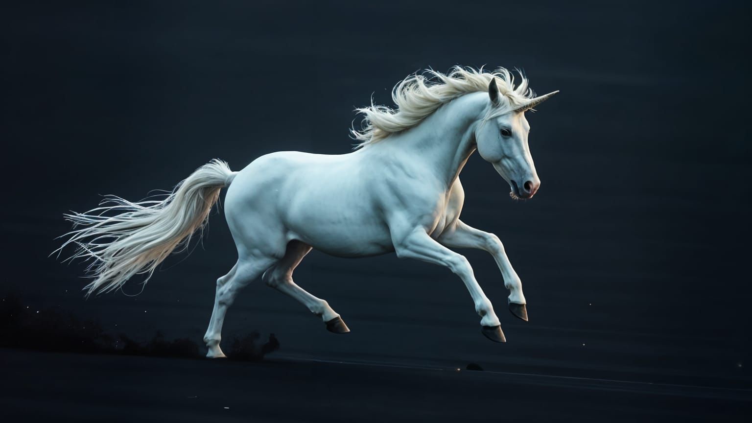 Ethereal Unicorn Gallops on Black Sand Beach in Cinematic St...
