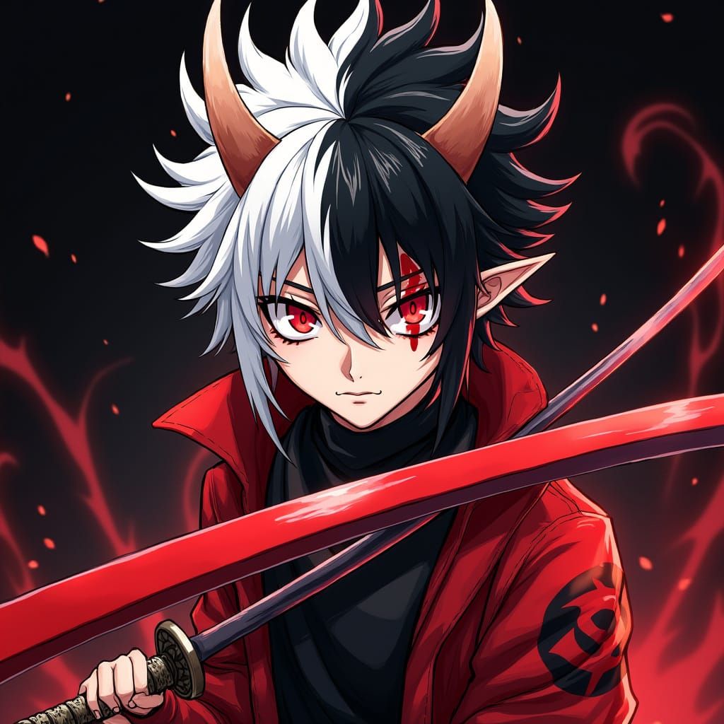 Demon Slayer Hybrid with Crimson Katana