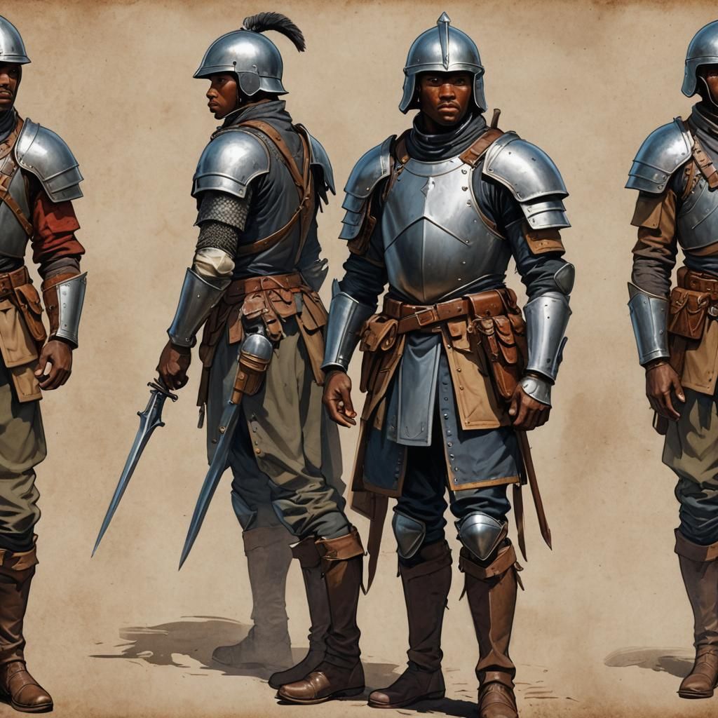 African American Guard in Pathfinder Style Armor