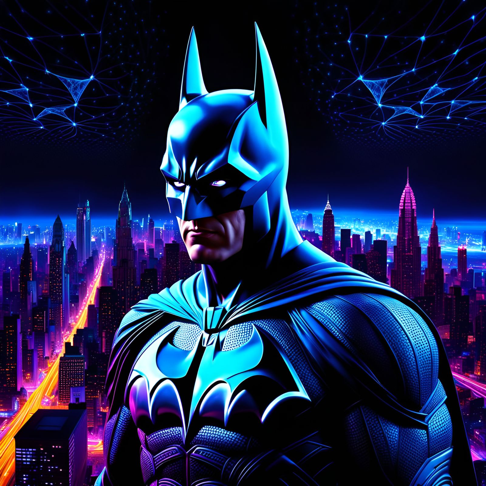 Cinematic black light:  BATMAN in CITY