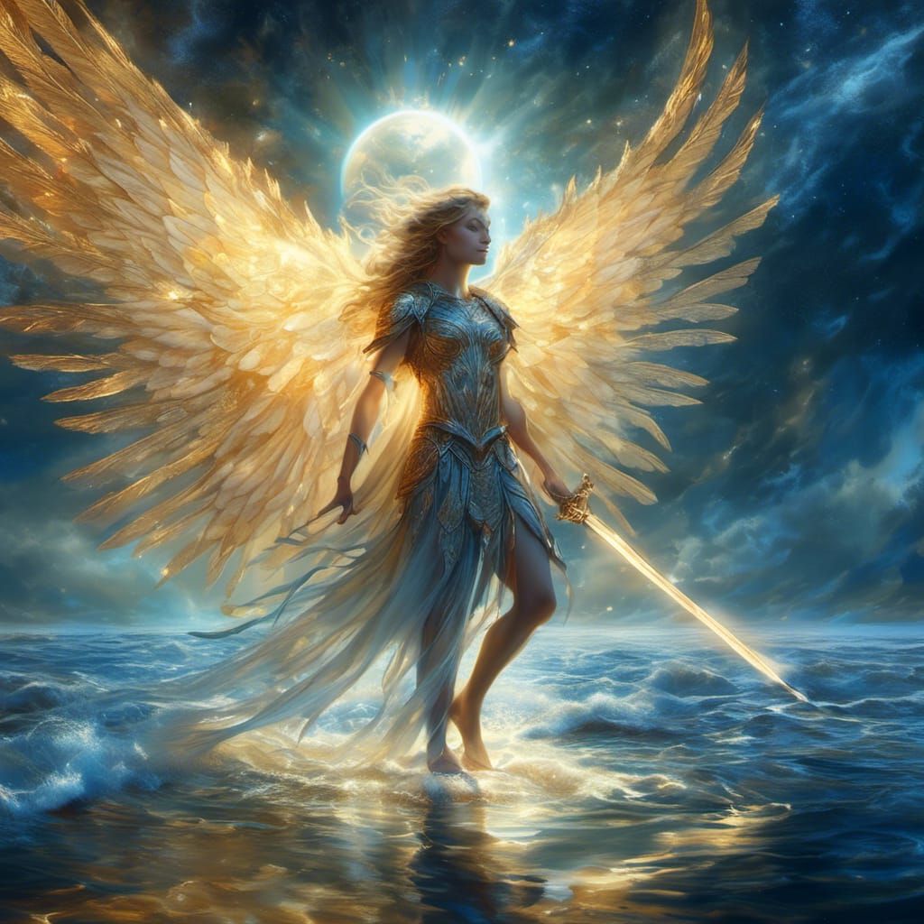 Angelic Being in Holy Armor Concept Art