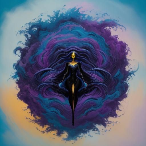 Dreamlike Figure in Surrealist Landscape Portrait