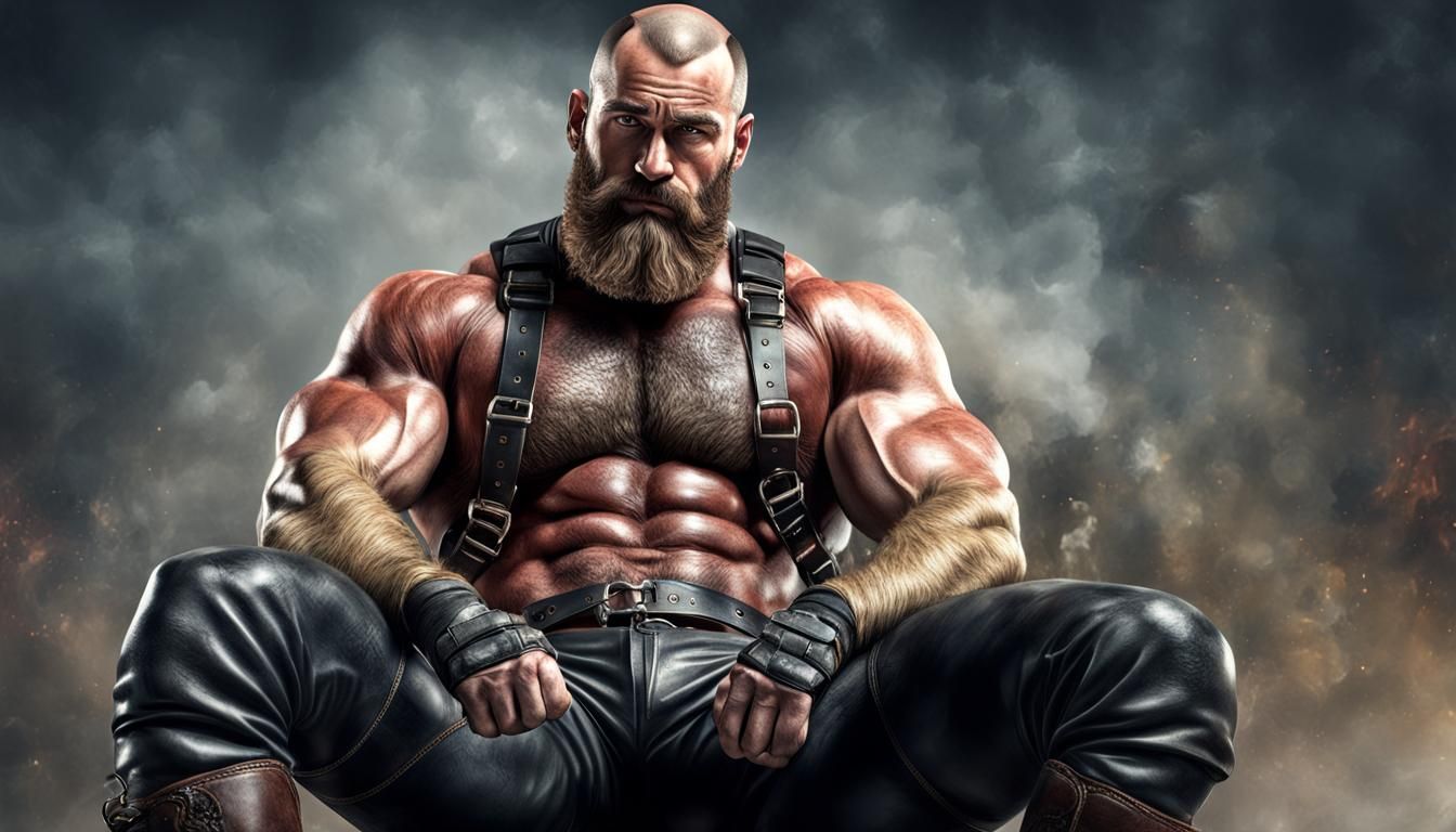 Mud Wrestling Alpha Male in Hyperrealistic Style