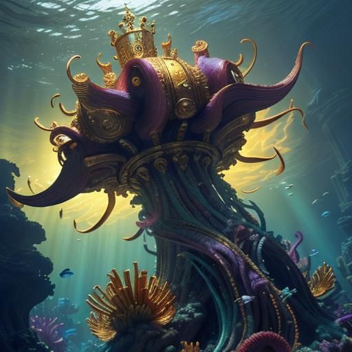 Atlantean Octopus Duck Emperor in Underwater Kingdom
