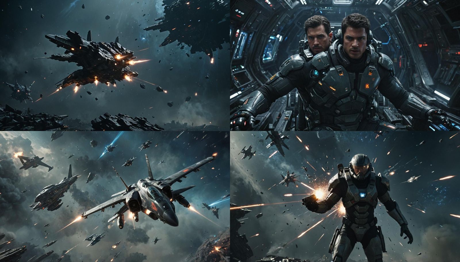 Space Battle: Human Fleet Emerges from Cloak