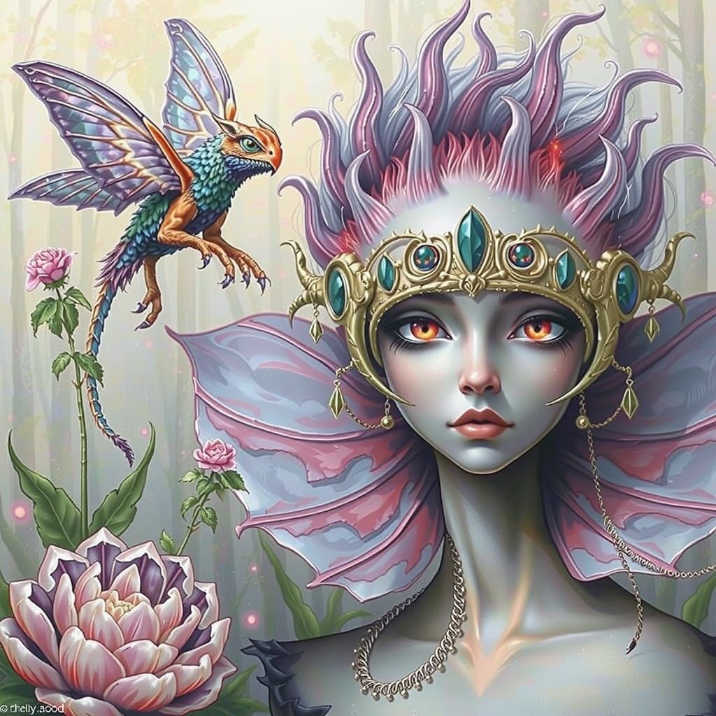 Mystical Forest of Glowing-Eyed Fae