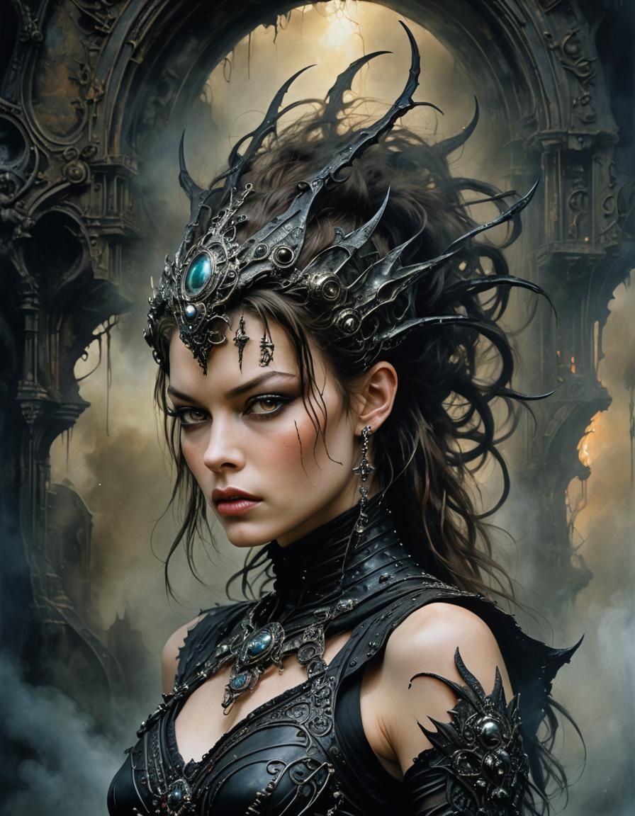 Milla Jovovich as a gothic queen)