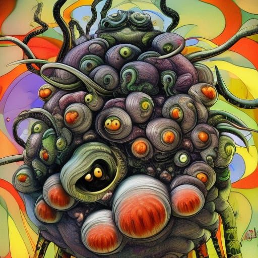 Flower Power Poppy: Digital Art in Triadic Colors