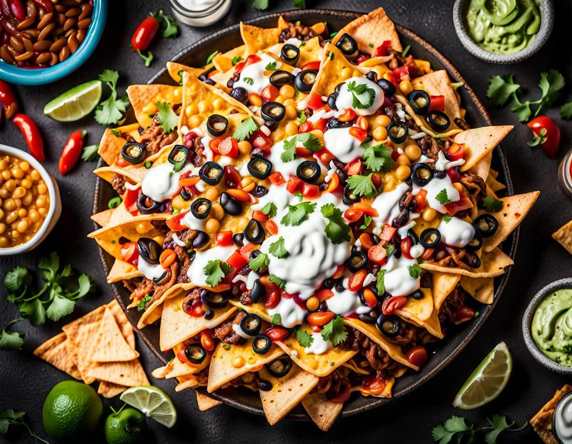 Delicious Loaded Nachos Food Photography
