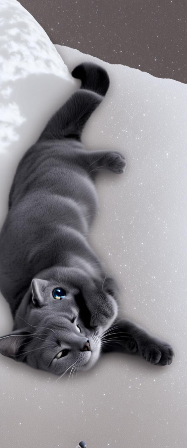 Man on the Moon in Galaxy Scene