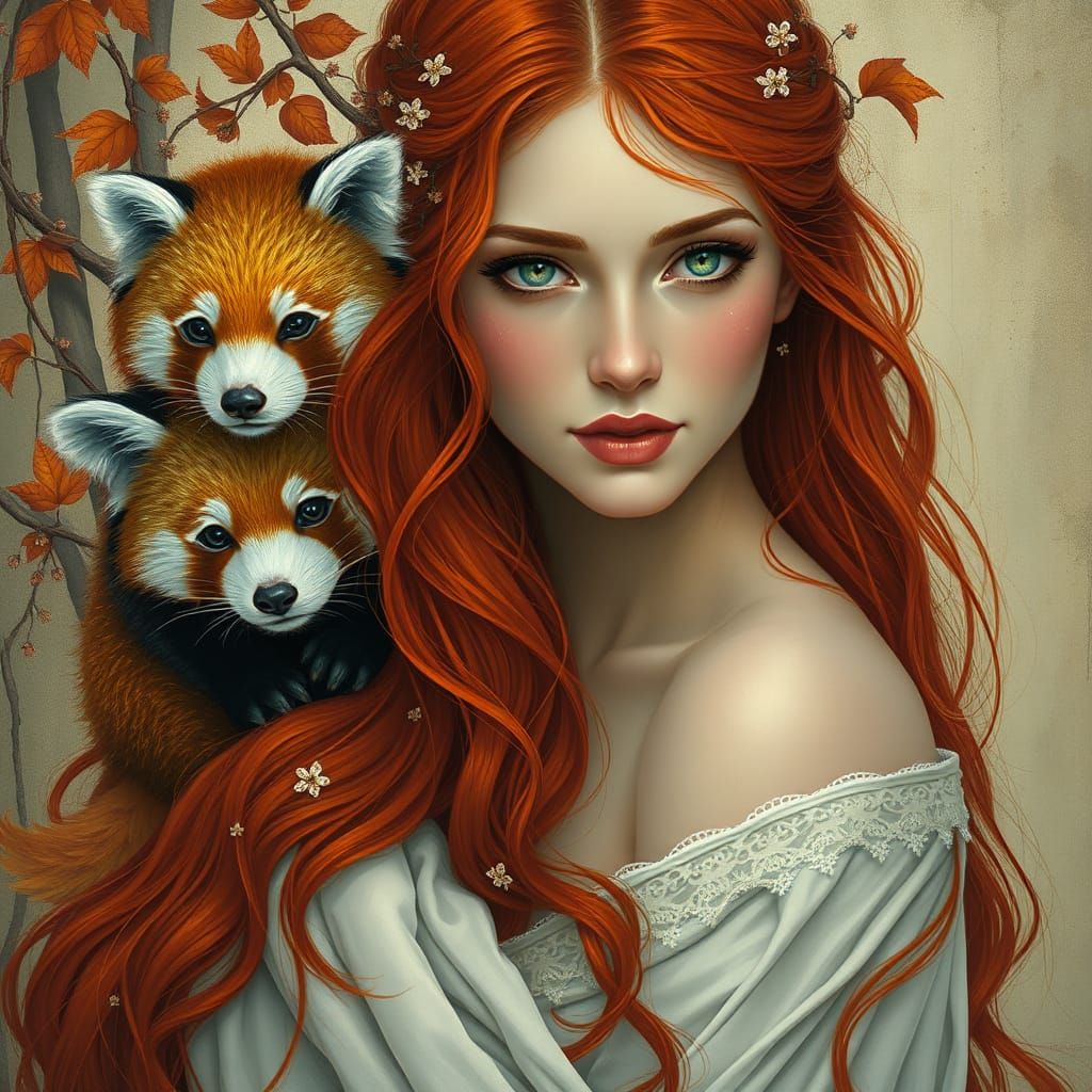 Goddess Persephone in Enchanting Autumnal Splendor