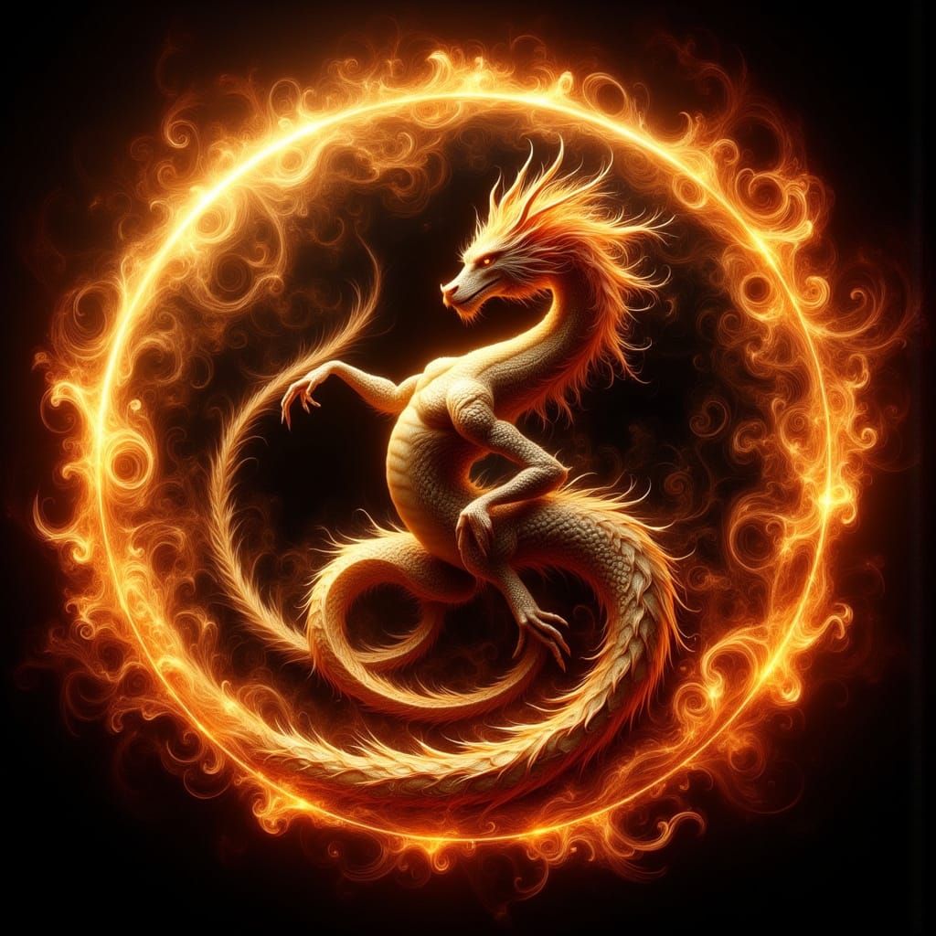 Cosmic Dragon Eclipse in Vibrant Realism