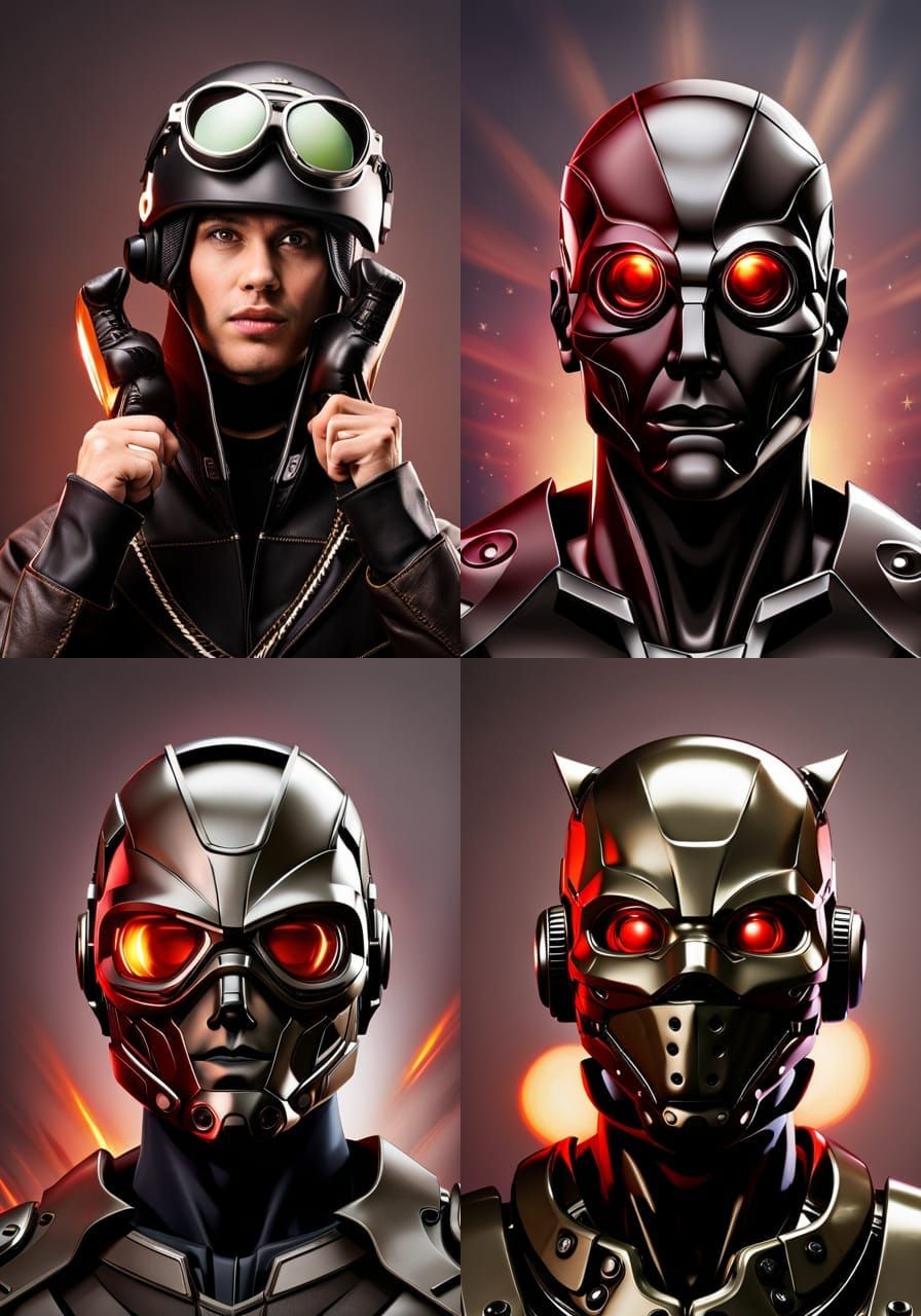 Futuristic Spartan Warrior in Cyberpunk Armor