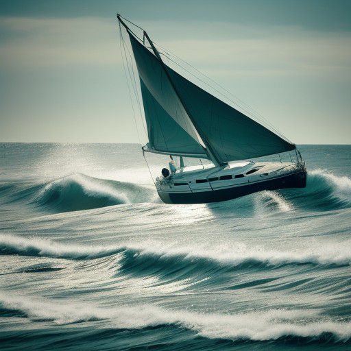 Sailboat Escapes into Serene Ocean in Cinematic Style