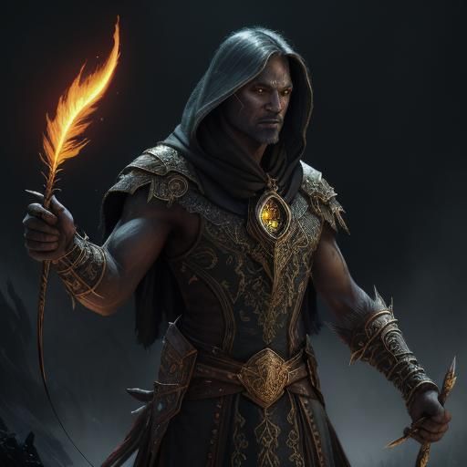 Drow Beast Tamer in Moonlit Forest