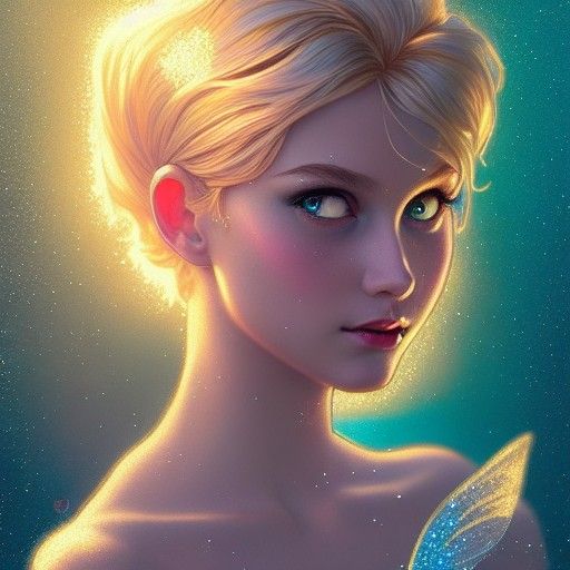 Tinkerbell Portrait with Pixie Dust Glitter