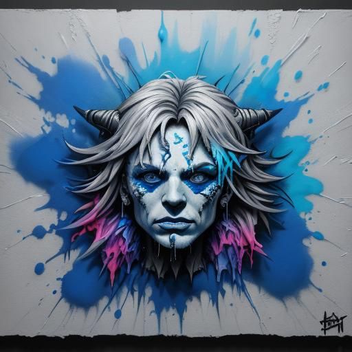 Demonic Crystal Opioid in Graffiti Art Style