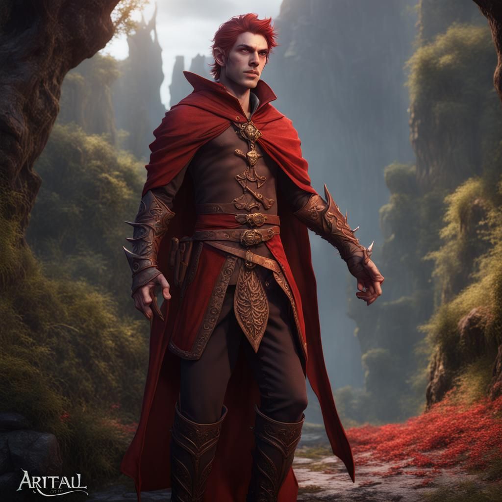 Detailed Half-Elf Rogue Fantasy Concept Art