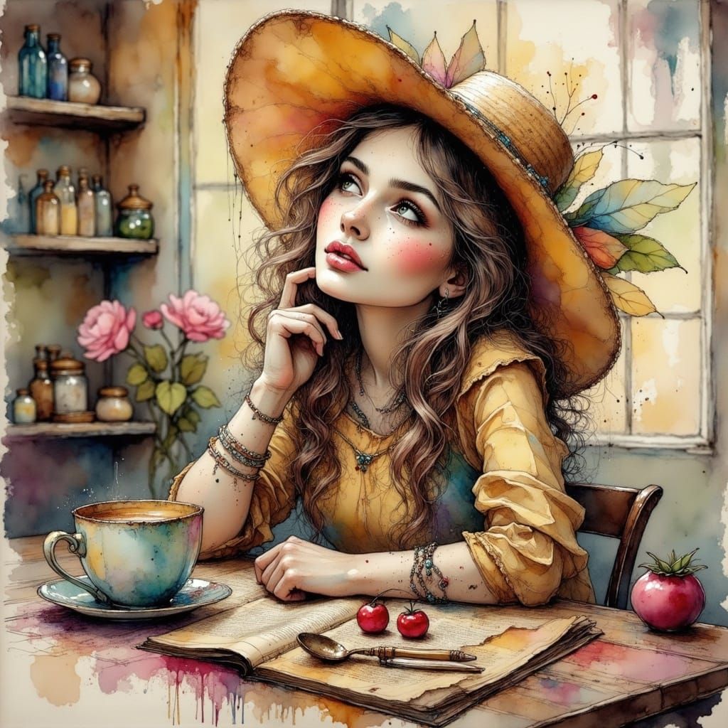 Mystical Calligraphy in Deep Ink Tones