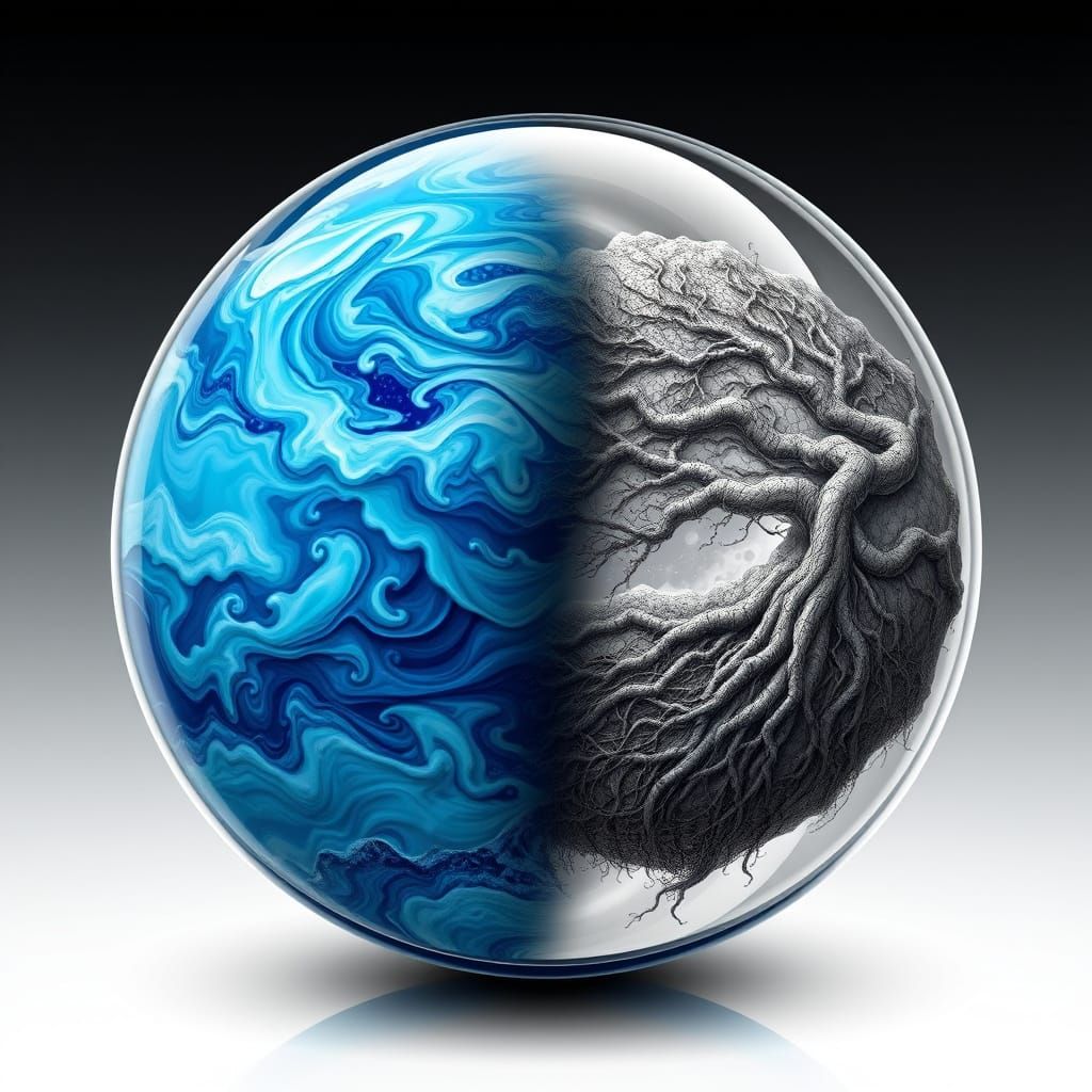 Contrasting Planets in Abstract Vector Fractal Style