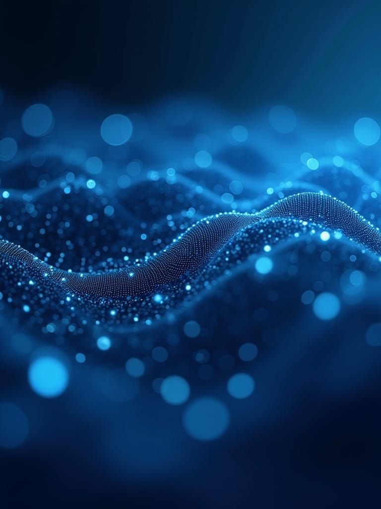 Futuristic AI Visualizations in Modern Blue and White