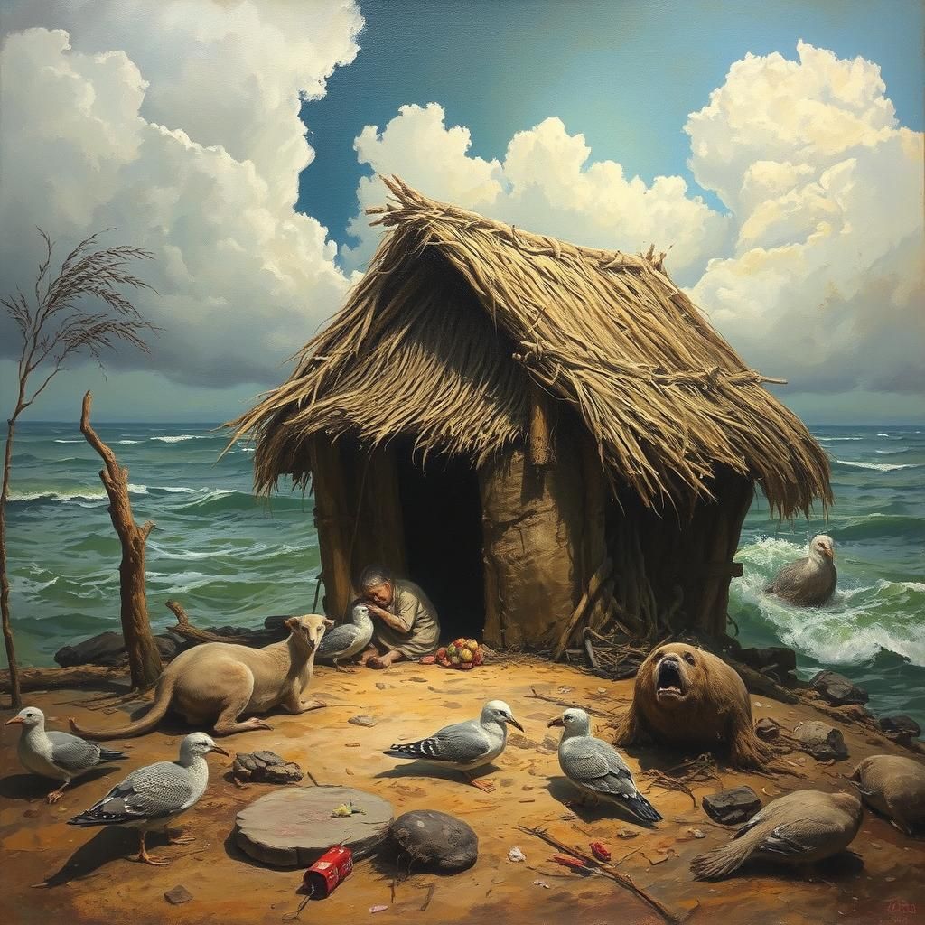 Love Amidst Hardship: Oil Painting in Gurney Style